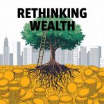 a poster with the text rethinking wealth there s a llc1 islrlwvf3xrh0ssng xrhpevh3tfmtu47kz2 9tw